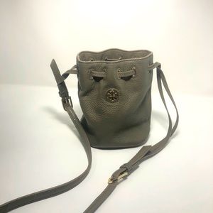 Taupe Tory Burch small bucket purse